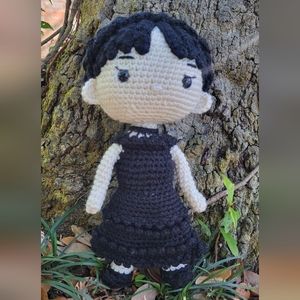 Crocheted Wednesday Doll